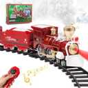 Train Set, Train Toy with Remote Control, Toy Train Set Under The Christmas Tree with Sounds, Lights and Smoke, Christmas Toy Gift for Toddler 3 4 5 6 7 8 Years