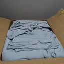 Sasttie King Size Comforter Set, 7-Piece Bed in a Bag, Pintuck Bedding Sets for All Season, Includes Comforter, Flat Sheet, Fitted Sheet, Pillowcases and Pillowshams, Greylish Blue