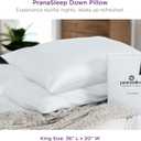 PranaSleep Halo Down Pillow, Medium Support, Back and Side Sleeper Pillow, King Size, 20" x 36"