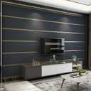 Upgraded Deerskin Velvet High-end Modern Minimalist 3D Wallpaper Plain Non-Woven Living Room Bedroom TV Background Wall Paper 20.8 '* 393.7'Non Peel and Stick Wallpaper (Black/107)