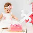 Wooden 1/2 Birthday SignSix Months Party Decor For Babies And KidsEye-Catching Half Birthday Party DecorBaby Show Photo Prop Cake SmashWhite Wooden Number Sign