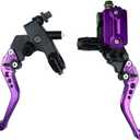 Universal Motorcycle 7/8" 22mm Brake Master Cylinder Reservoir Handlebar Clutch Lever CNC Left & Right Set Compatible with Honda Kawasaki Suzuki Yamaha Purple (Purple)