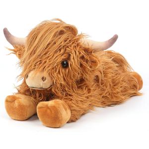 Highland Cow Stuffed Animals, Microwavable Stuffed Animals Heating Pad for Cramps, Pain Stress Relief, Heatable & Coolable Lavender Scented Cow Plush Toy for Anxiety, Women Kid Bedtime Highland Cattle
