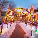 Aurelema 3 Pack 6.6ft Light Arch Christmas Archway with 8 Mode Lights for Outdoor Green Christmas Decor Xmas Holiday Wedding Reusable Doorway Pathway Yard Backdrop Garden Lawn Decoration