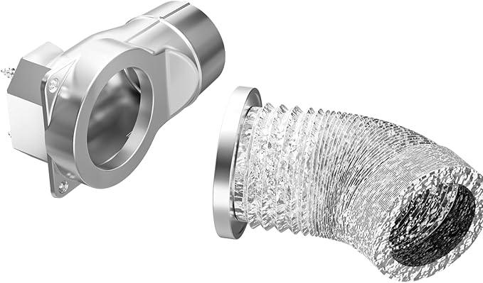 DV90 Magnetic Dryer Vent Connector Kit  Airtight QuickInstallation for Tight Spaces, Easy lint Cleaning, Strong Magnet SelfAlignment Design with 2.6ft 6" Duct & two Clamps