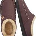 ATHMILE Mens Slippers Fuzzy Cozy Memory Foam Slip On Moccasin Warm House Slippers for Indoor Outdoor Non-Slip Sole (10-11, Coffee)