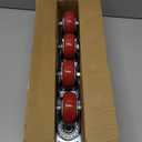 3 Inch Industrial Heavy Duty Swivel Caster Wheels with Brake,Set of 4 Safety Locking Casters,Load 1600lbs,Premium Polyurethane Wheels for Table,Trailer,Saw Table,Stage Toolbox,Bed,Corn Board (Red)