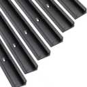 Aluminum 48" T-Track for Woodworking Double Cut Profile Universal with Predrilled Mounting Holes -Woodworking and Clamps-Fine Sandblast Black Anodized 6PK
