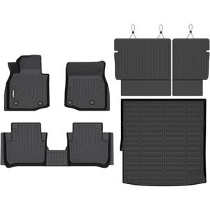 GINOWY- Floor Mats & Cargo Liner for Mazda CX50 Hybrid 2025 2026, TPE All Weather Mats Floor Liners CX-50 2025 Waterproof Non-Slip Trunk Mat CX50 Automotive Accessories Mats Black