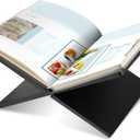 Geetery Book Stand Book Holder for Display Reading Textbook Holder Open Display Stand for Open and Closed, Cookbook, Magazines, Textbooks, Recipe(Black)