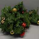 Christmas Garland with Lights, Prelit Christmas Garland Battery Operated Christmas Wreath with Pine Cones, Red Berries, Artificial Xmas Garland for Mantle, Fireplace, Stairs, Outdoor Decorations