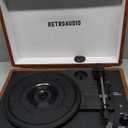 Vinyl Record Player 3Speed Bluetooth Portable Suitcase Records Player with 2 Builtin Stereo Speakers, BeltDriven Turntable for Vinyl Records, Support RCA Line Out, AUX Out (Brown)