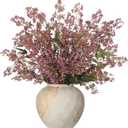 Dingion 3 Pcs 43 Inch Dusty Plum Berry Stem Artificial Spring Faux Sedum Stem Spray Flowers Realistic Flowers Branches Floral Picks for Vase Wedding Holiday Mantel DIY Harvest Seasonal Home Decor
