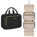 BAGSMART Hanging Travel Toiletry Organizer - Cosmetic Bag for Full Sized Toiletries, Basic-Black