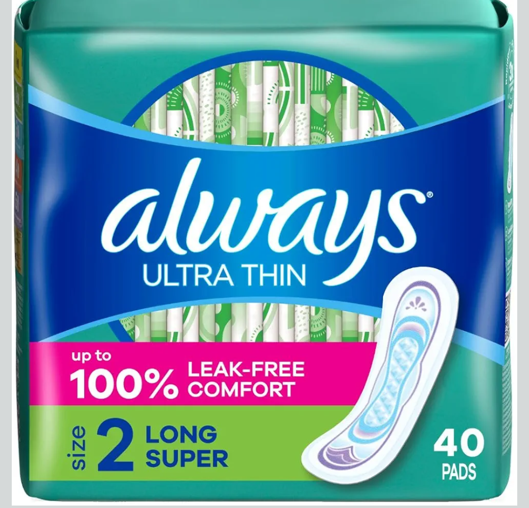 ALWAYS Ultra Thin Size 2 Super Pads Without Wings Unscented, 40 Count( Pack of 3)