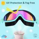 Seago Swim Goggles 2 Pack Anti-Fog Anti-UV Wide View Swimming Goggles for Kids 3-14 (Pink And Blue)