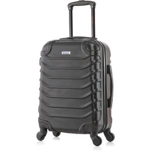 InUSA ENDURANCE Luggage with Spinner Wheels | Durable Lightweight Hardshell Suitcase, Spacious Travel Bag with Handle and Trolley | 20-Inch Carry On Small Luggage | Black