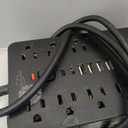 JouleLoom 6 FT Flat Plug Surge Protector Power Strip,11 Multiple AC Outlets with 6 USB Ports (2 USB C), 6 Feet Extension Cord, 1250W/10A, One Touch Switch Button, 17 in 1 Compact powerstrip