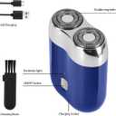 Mini Electric Shaver for Men Women, Pocket Dual Head Shaver, Rechargeable Waterproof Compact Travel Electric Razor, USB Close Battery Portable Razor for car, Travel, Office, Home use (Blue)