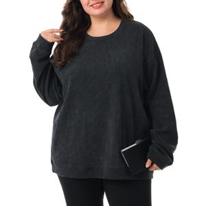 HOdo Women's Plus Size Sweatshirts Oversized Pullover Long Sleeve Tops Crew Neck Sweat Shirt Casual Loose Fitting 1X-5X (XXXL)