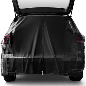 Yahenda SUV Tailgate Mesh Screen for Camping, Car Tailgate Tent Shade, Breathable Bug Screen with Magnetic Design, UV Protection Privacy Cover, Car Camping Accessories(Medium,Half Wrap,Black)