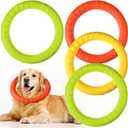 Jenaai 4 Pack Dog Toy Dog Training Ring for Outdoor Aggressive Durable Pet Chewers Fetch Toys Flying Disc Floating Puppy Ring for Large Medium Puppy Training and Teeth Cleaning(7.48 Inch)