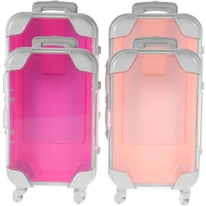 Lurrose Mini Suitcase Gift Box: 4pcs Mini Suitcase Party Favor Box - Eyelash Case - Jewelry Box for Girls Birthday Christmas Cruise Trip Weddingr