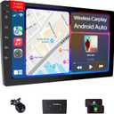9" Double Din Car Stereo - 2+64GB Wireless Apple CarPlay & Android Auto, HD Touchscreen Car Radio with Backup Camera,Car Accessories, GPS Navigation