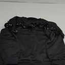 SOLY HUX Sweatshirt for Women Ruffle Trim Pearls Beaded Long Sleeve Pullover Tops Pure Black, Large 