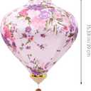 LUOZZY Chinese Style Hanging Lantern Vietnamese Silk Lanterns Chinese Japanese Floral Pattern Hanging Lanterns Silk Cloth Oval Lanterns Garden Yard Decoration, Pink