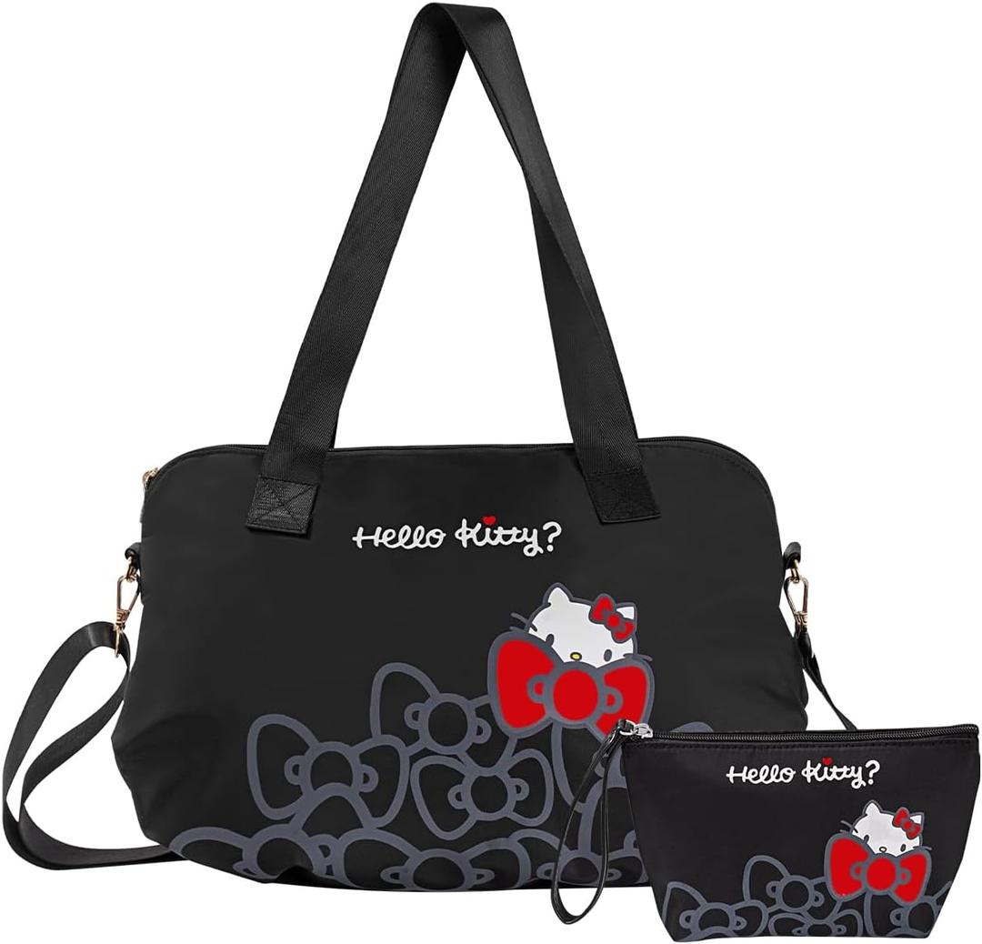 AmBealla Travel Tote Bags with Zipper Cosmetic Bag - Weekender Bag Lightweight for Women, Carry on Duffel Bag with Trolley Sleeve, Suitable for Gym, Work Beauty Storage