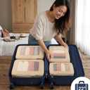 Compression Packing Cubes For Carry On Suitcase 20-22 Inch, 4 Pcs Expandable Packing Cubes For Travel for Luggage, Space Saving Travel Essentials