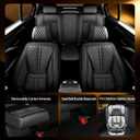 Fit Bronco Sport Car Seat Covers for Ford Bronco Sport 2021-2024 2025 2026.Full Coverage Waterproof Leather,Compatible with Airbag,All - Weather Seat Cushion Protector(Full Set, Black)