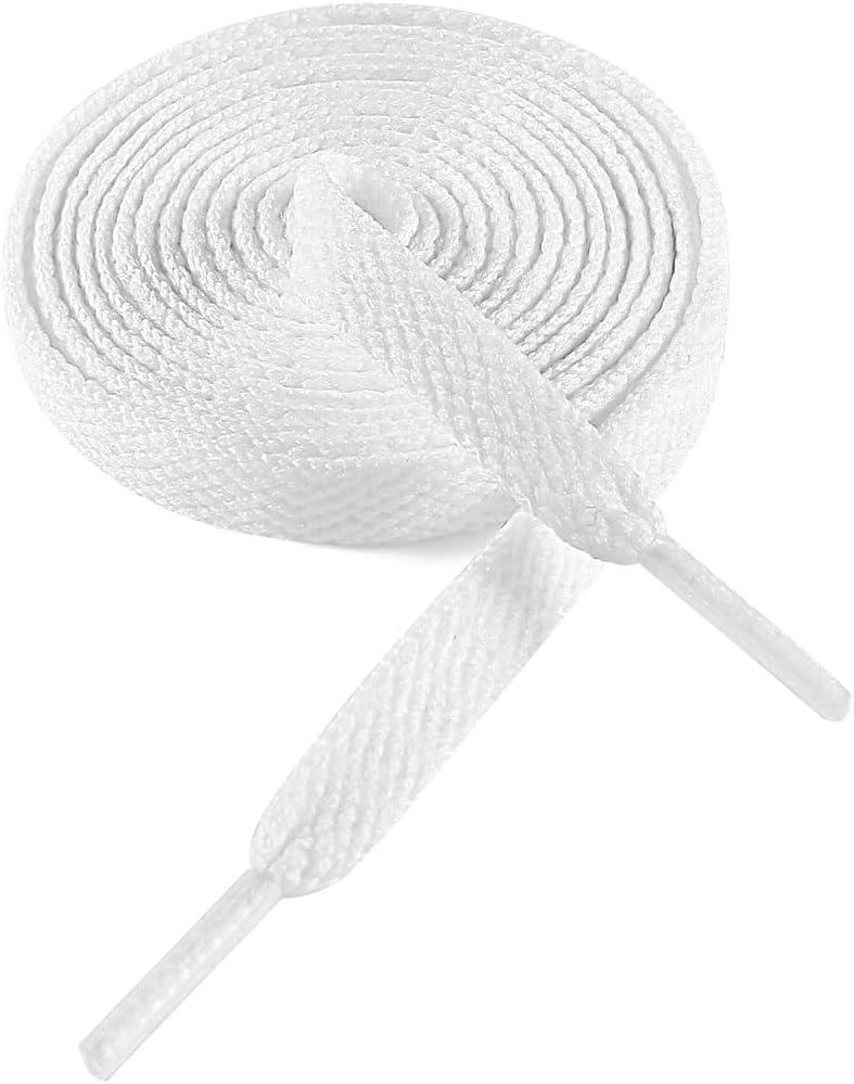 VSUDO Flat Shoe Laces for Sneakers, Shoelaces for Sneakers, Athletic Shoelaces (39" ( 100 CM ), 01 White)