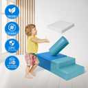 6-Piece Soft PU Leather Toddlers Climbing Toys for Baby - Kids Foam Climbing Blocks for Toddlers Indoor - Climb & Crawl Soft Foam Block Activity Play Set - Toys for Kids Crawling Sliding (Mixed Color), 6-piece W/ Pu Surface