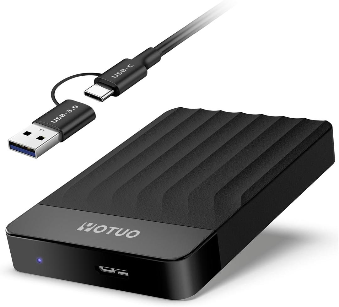 Portable External Hard Drive 1TB Storage Expansion HDD USB 3.0 USB-C for PC, Mac, Desktop, Laptop, Phone, PS4, PS5, PlayStation, Xbox One, Xbox 360, Xbox Series X/S, Android, Office & Game (Black)