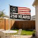 250 Anniversary American Flag - 3x5 Ft America Flag with Brass Grommets, Patriotic Signs Hanging Decor for Living Room, Courtyard - 250 Year of American Freedom - Banner-4