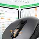 TECKNET Rechargeable Bluetooth Mouse, [ USB + BT5.0 + BT3.0 ] Wireless Mouse, Ergonomic 4-Way Scroll Wheel Computer Mice, 6-Level 4800 DPI Silent Mice, Multi-Device for Computer/Laptop/MacBook (Grey)
