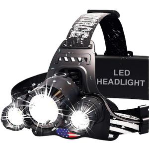 DanForce Headlamp. USB Rechargeable LED Head Lamp. Ultra Bright LUMINUS 1080 Lumen Headlamp Flashlight + Red Light. HeadLamps for Adults, Camping, Outdoors & Hard Hat Light. Zoomable IPX54 Headlight