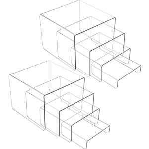 MerryNine Acrylic Risers 8 Pcs, Clear Risers Display Stand, Acrylic Display Risers, Risers for Display for Cupcakes, Figures, Retail, Collectible Figures, Cosmetics, Collectibles Display, Square