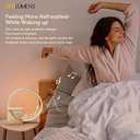 Vivilumens Sunrise Alarm Clock for Heavy Sleepers Adults, Wake-up Light, Sleep Aid 10 White Noise Sound Machines with 30/60/90 Timer, 3 Level Dimmable Touch Table Lamp with Snooze USB Charger Port (Wood Grain)