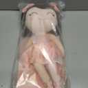 Gloveleya Baby Dolls Soft Snuggly Curly Hair Ballerina Doll First Baby Girl Gifts Plush Ballet Doll with Lace Mesh Dress Pink Ballerina Series