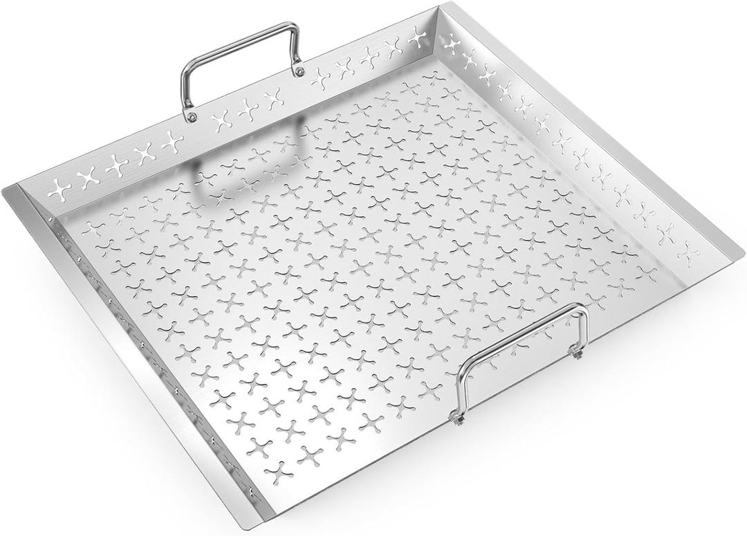 Only fire 18 x 16 Inch Grill Basket for Weber New Genesis 2022 Gas Grills, Stainless Steel Roasting Basket for Veggies, Replacement Grilling Basket for Weber Crafted Frame Kit