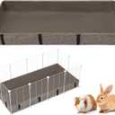 Funfurry Waterproof Guinea Pig Cage Liner,Washable Tarp Bottom Base,Cage Liners for Small Animals,Hamster Chinchilla Hedgehog Ferret Rabbit. (Tan Brown-Paw, 28" X 56")
