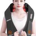 AMZPONY Cordless Neck Massager for Pain Relief Deep Tissue, Rechargeable Shiatsu Neck and Back Massager Portable Kneading Shoulder Massage for Body Muscle Pain Relief,Gifts for Dad Mom Friends (Black)