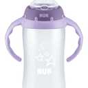 NUK Large Learner Tritan Cup, 10 oz, 8+ Months  BPA Free, Spill Proof Sippy Cup (Purple Stars)
