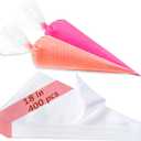 18 Inch Piping Bags, 400pcs Disposable Decorating Pastry Bags, Large Thickened Plastic Anti-Burst Non-Slip Icing Bags for Cookie and Cake Decorating (18 inch)