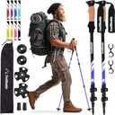 TrailBuddy Trekking Poles - Lightweight, Collapsible Hiking Poles for Snowshoe & Backpacking Gear - Pair of 2 Walking Sticks for Hiking, 7075 Aluminum with Cork Grip (Blue Lake)