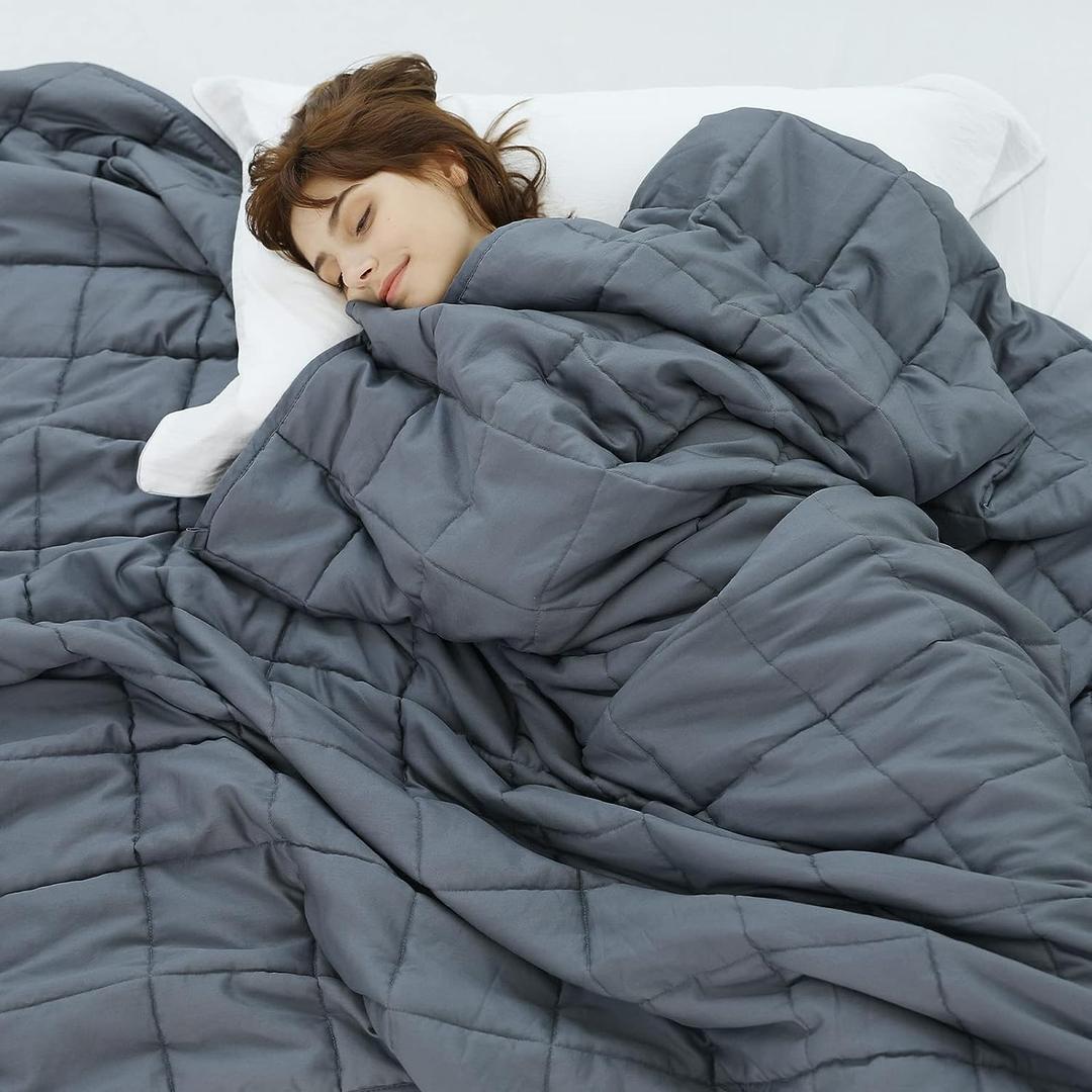 Weighted Idea Weighted Blanket for Adults (20lbs,Dark Grey,48"x72") Twin Size Breathable Heavy Blanket with Premium Glass Beads All-Season Soft Thick Blanket (48''x72'' | 20 lbs, Dark Grey)