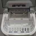 Countertop Ice Maker Machine, 8 Ice Cubes in 6 mins, 26lb/Day Bullet Ice with 2 Sizes- Portable Mini, Energy Saving & Basket/Scoop for Home/Party/Travel/Camping/Bar,Grey